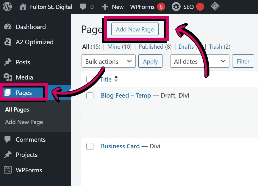 Screenshot 2024-02-09 233555 copy Screenshot of adding a new page in WordPress